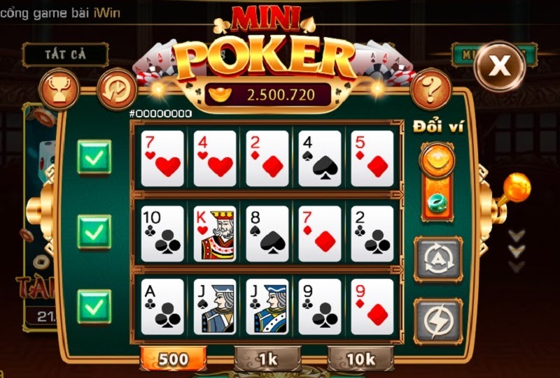 Cách chơi mini poker Iwin